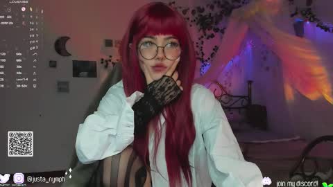 Snapshot of blushing_nymph chatting on January 2025 01:45:02 AM Im Nym Justa nymph on twitter and IG online show from January 2025 01:45:02 AM