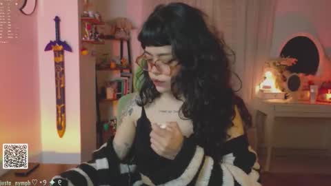 Snapshot of blushing_nymph chatting on November 2025 02:10:02 AM Im Nym Justa nymph on twitter and IG online show from November 2025 02:10:02 AM