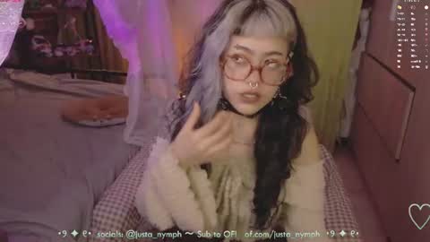 Snapshot of blushing_nymph chatting on July 2026 12:06:02 AM Im Nym Justa nymph on twitter and IG online show from July 2026 12:06:02 AM