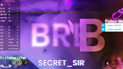 Snapshot of secret_sir chatting on July 2026 11:23:02 PM Dean Carter online show from July 2026 11:23:02 PM